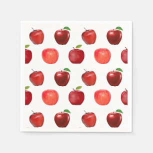 Serviette En Papier Pommes rouges fraîches sur fond blanc