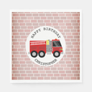 Serviette En Papier Pompier + Briques Pompier Fête d'anniversaire