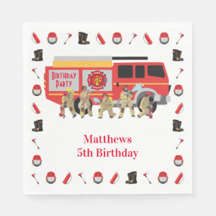 Serviette En Papier Pompier Enfant Fête d'anniversaire Conception du t
