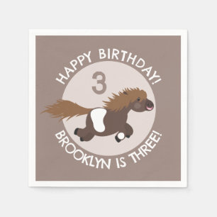 Serviette En Papier poney de Cute Shetland personnalisées dessin animé