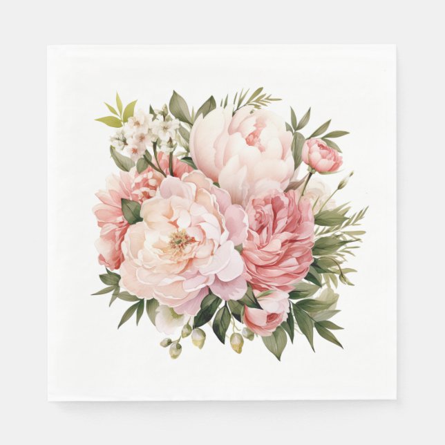 Serviette En Papier Pony rose Floral (Devant)