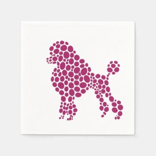 Serviette En Papier Poodé rose Polka Poodé Parti chien
