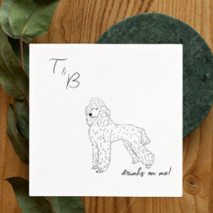 Serviette En Papier Poodle chien Mariage Cocktail Napkins