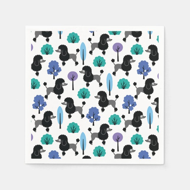 Serviette En Papier Poodle dans le parc (Devant)