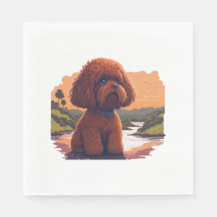 Serviette En Papier Poodle de jouet mignon