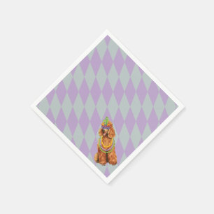 Serviette En Papier Poodle de Mardi Gras