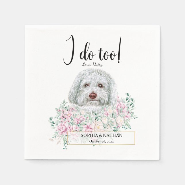 Serviette En Papier Poodle Doodle Mariage Cocktail Napkins (Devant)