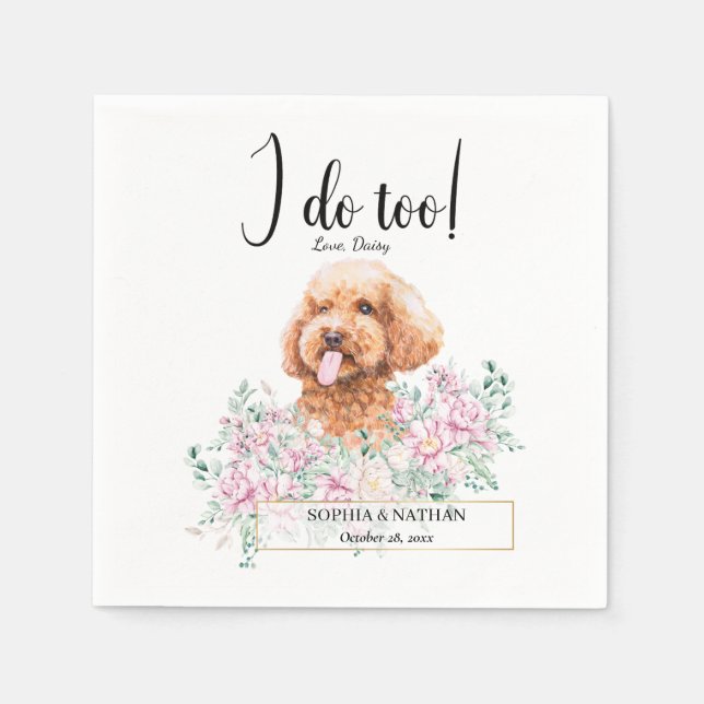 Serviette En Papier Poodle Doodle Mariage Cocktail Napkins (Devant)