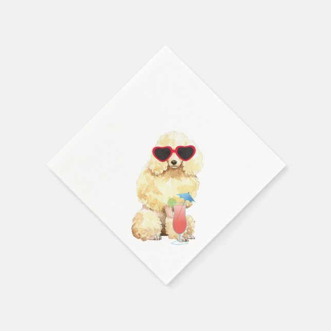 Serviette En Papier Poodle miniature d'été (Coin)