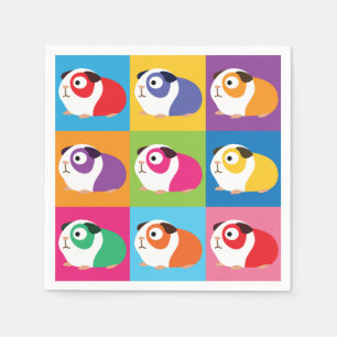 Serviette En Papier Pop Art Guinée Cochons