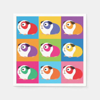 Serviette En Papier Pop Art Guinée Cochons