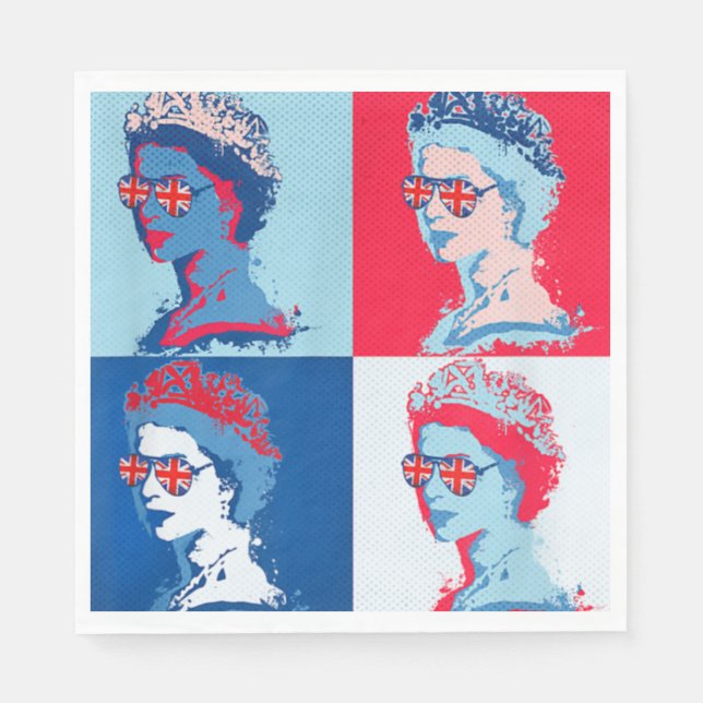 Serviette En Papier Pop art moderne HM Queen (Devant)