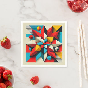 Serviette En Papier Pop Art Poinsettia Découpage géométrique Abstraite
