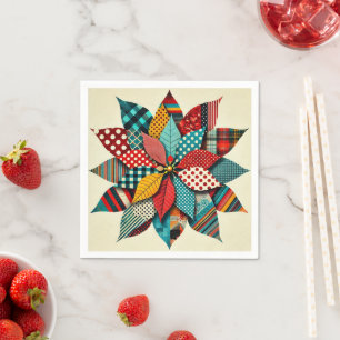 Serviette En Papier Pop Art Poinsettia Motifs Collage Découpage