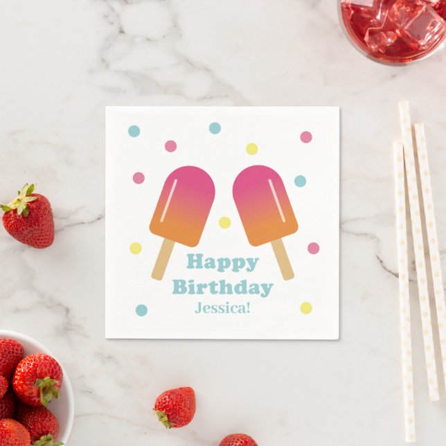 Serviette En Papier Pop de glace Pastel pour enfants Napkin (En situation)