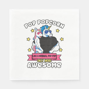 Serviette En Papier Pop Popcorn 1 Enfant Fête des Pères Pop Pop Licorn