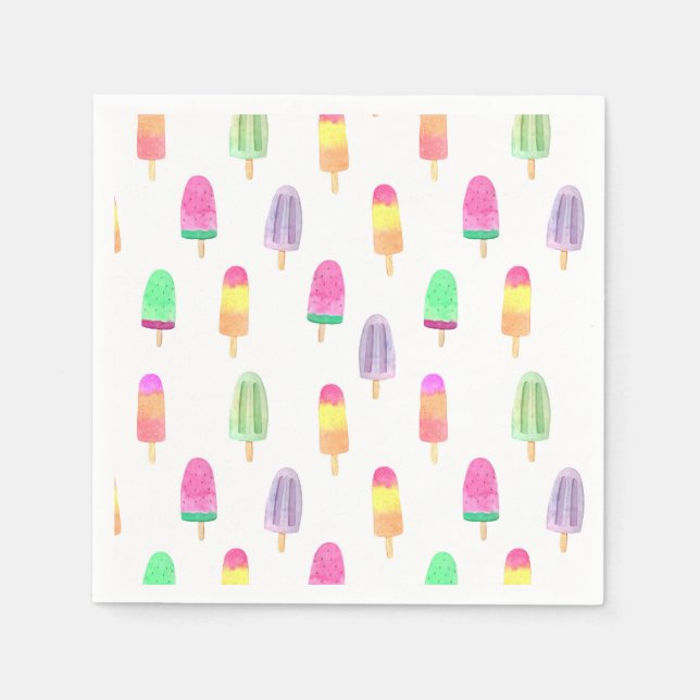 Serviette En Papier Popsicle de crème glacée (Devant)