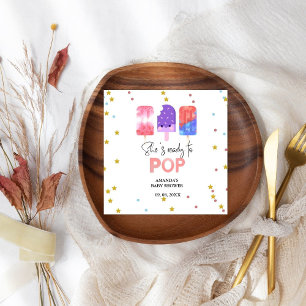 Serviette En Papier Popsicle Elle est prête à pop Baby shower