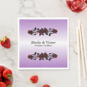 Serviette En Papier Portes en fer gothique Rose rouge gothique violet 
