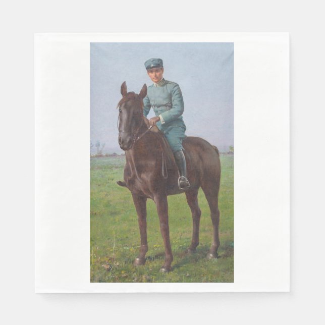 Serviette En Papier Portrait de Attilio Triboletti (Soldat de la caval (Devant)