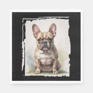 Serviette En Papier Portrait de Bouledogue Français