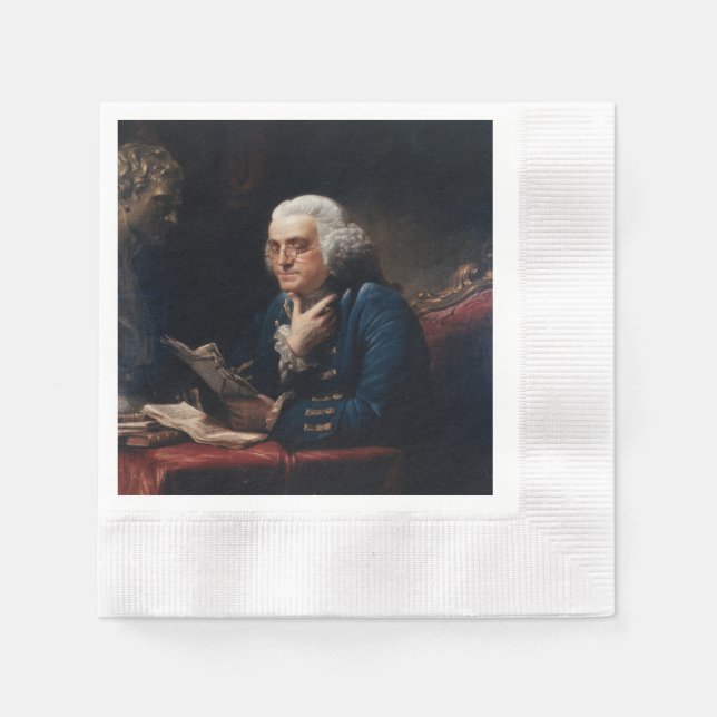Serviette En Papier Portrait de pouce, Benjamin Franklin Père fondateu (Devant)