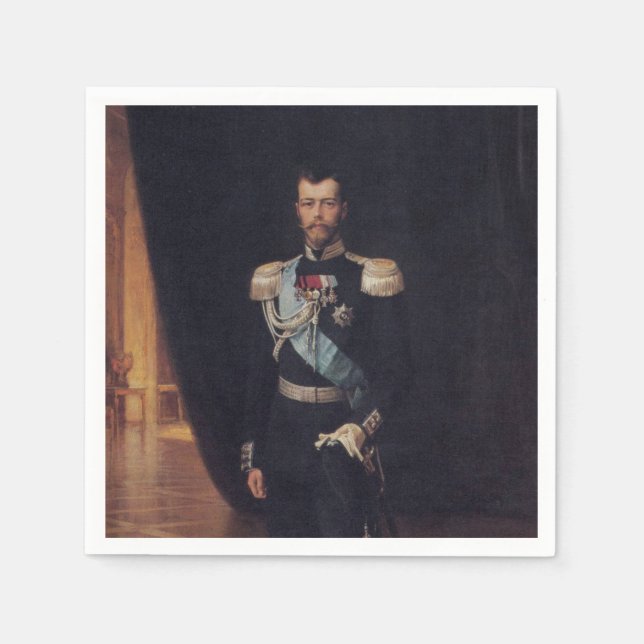 Serviette En Papier Portrait du tsar Nicholas II (par Albert Edelfeel) (Devant)