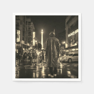 Serviette En Papier portrait d'un homme noir en papier imperméable