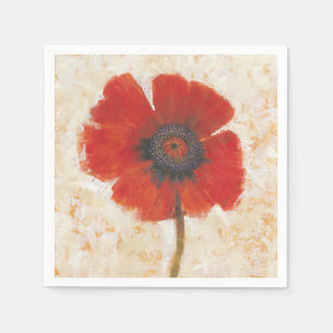 Serviette En Papier Portrait rouge de pavot