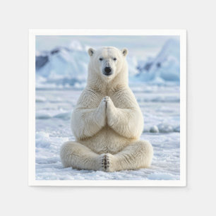 Serviette En Papier Pose de yoga de l'ours polaire
