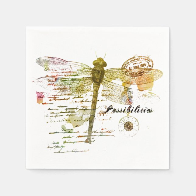 Serviette En Papier Possibilities dragonfly (Devant)