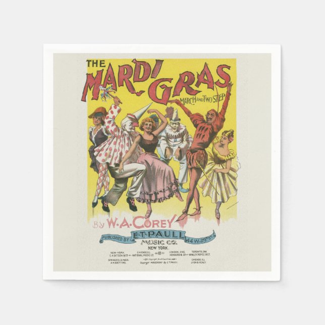 Serviette En Papier Poster de Mardi Gras (Devant)