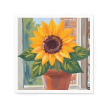 Pot de tournesol jaune aquarelle florale