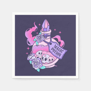 Serviette En Papier Potion magique Cute Rose Halloween Potion bouteill
