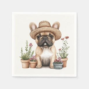 Serviette En Papier Pots de fleurs de jardinage de Bulldog