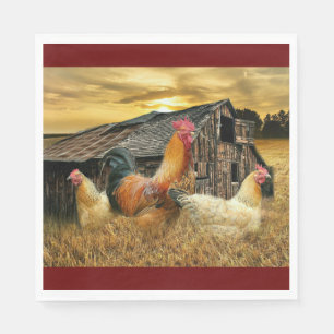 Serviette En Papier Poules de coq Russe Grotte Coop