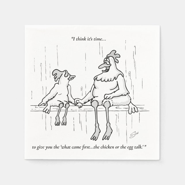 Serviette En Papier Poulet ou Oeuf (Devant)