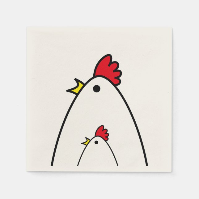 Serviette En Papier Poulets (Devant)
