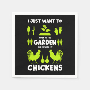 Serviette En Papier Poulets Et Jardinage