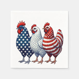Serviette En Papier Poulets patriotiques