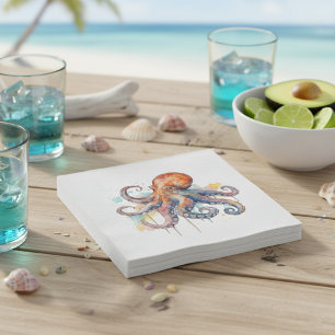Serviette En Papier Poulpe Coloré Ocean Whimsy