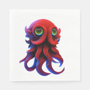 Serviette En Papier poulpe rouge