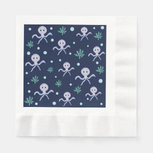 Serviette En Papier Poulpe sous la mer motif pour enfants