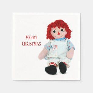 Serviette En Papier Poupée en cerf de Noël avec Sucre de canne