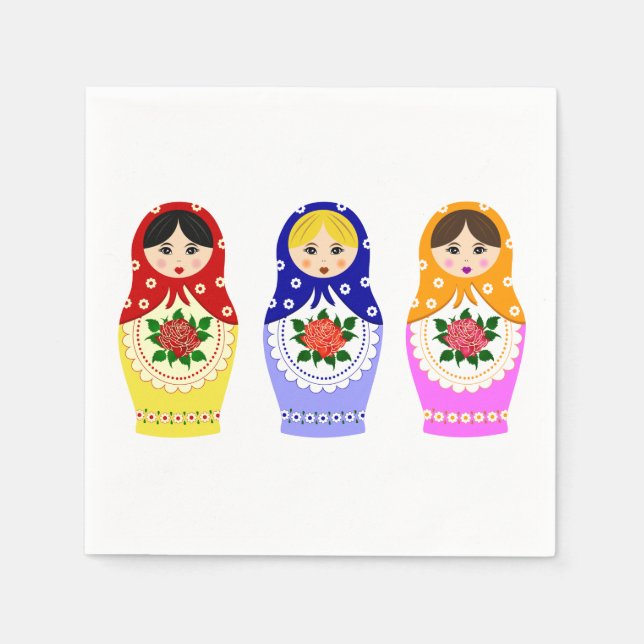 Serviette En Papier Poupées de nidification russe matryoshka (Devant)