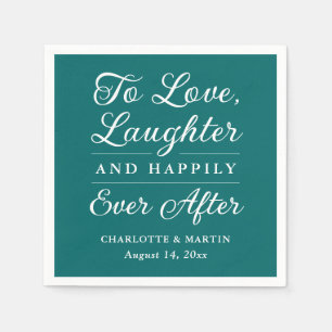 Serviette En Papier Pour aimer rire Mariage Turquoise serviettes