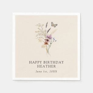 Serviette en papier pour anniversaire Boho
