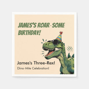 Serviette en papier pour anniversaire de dinosaure