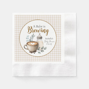 Serviette en papier pour Baby Shower "Bébé est en