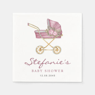 Serviette en papier pour Baby Shower Rose aquarell